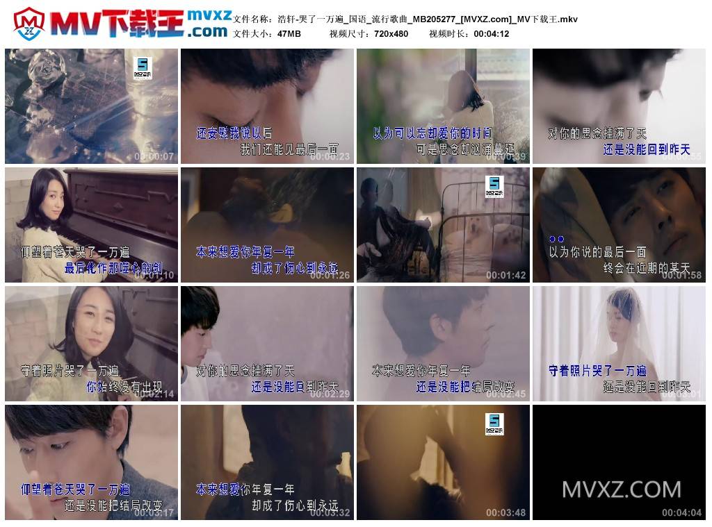 浩轩-哭了一万遍_国语_流行歌曲_MB205277